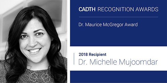 Dr. Michelle Mujoomdar winner of the Dr. Maurice McGregor Award in 2018